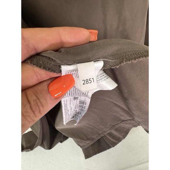 MNG Womens Taupe Midi Wrap Dress Size 12 Neutral Minimalist Soft Draped Timeless - Picture 8 of 10